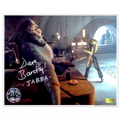David Barclay Autographed Star Wars 8x10 Jabba and Oola Photo