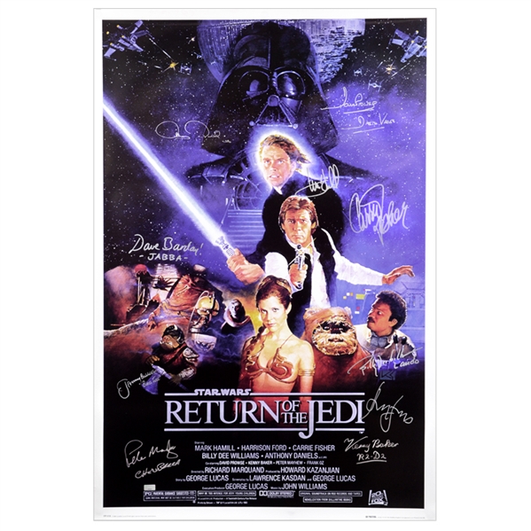 Star Wars Cast Autographed 24×36 Return of the Jedi Movie Poster