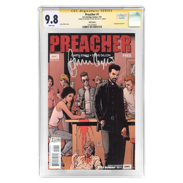 Dominic Cooper Autographed Preacher #1 CGC SS 9.8 Comic