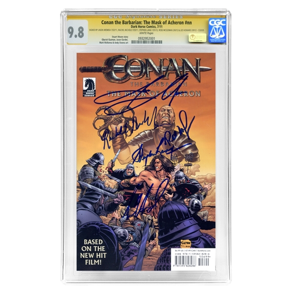 Jason Momoa, Rachel Nichols, Stephen Lang, Rose McGowan and Leo Howard Autographed Conan the Barbarian: The Mask of Acheron CGC SS 9.8 Comic Limited Edition #1/26
