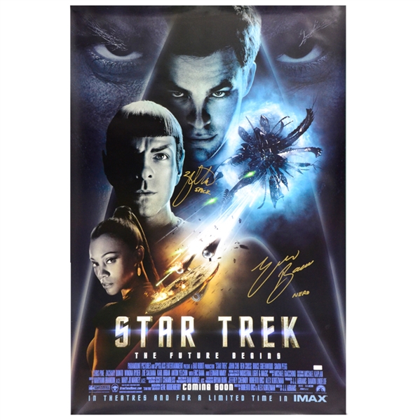 Eric Bana and Zachary Quinto Autographed Star Trek (2009) 27x40 D/S Poster