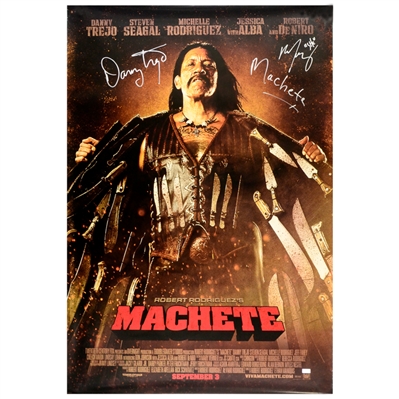 Danny Trejo and Michelle Rodriguez Autographed 27x39 Machete Poster