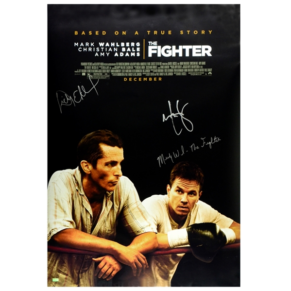 Mark Wahlberg, Micky Ward and Dicky Eklund Autographed 27x40 The Fighter Original Movie Poster