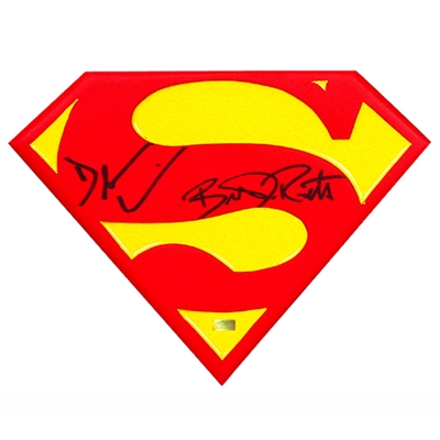 Brandon Routh and Dean Cain Autographed Superman Emblem