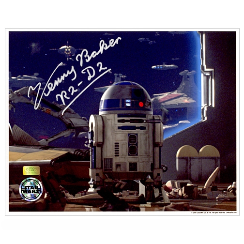 Kenny Baker Autographed 8×10 Star Wars R2-D2 Battle View Photo