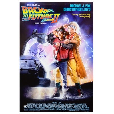 Michael J. Fox Autographed 27×40 Back to the Future Part II Poster