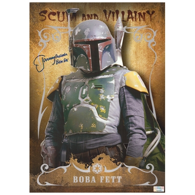 Jerry Bulloch Autographed Topps Star Wars Scum and Villainy Boba Fett 11x14 Card #08/99