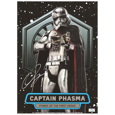 Gwendoline Christie Autographed Topps Star Wars The Force Awakens Captain Phasma Power of The First Order 11x14 Card #2/99