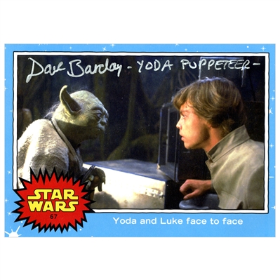 David Barclay Autographed Topps Yoda and Luke Face To Face 5x7 Trading Card 