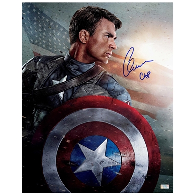 Chris Evans Autographed 16x20 Captain America The First Avenger Photo
