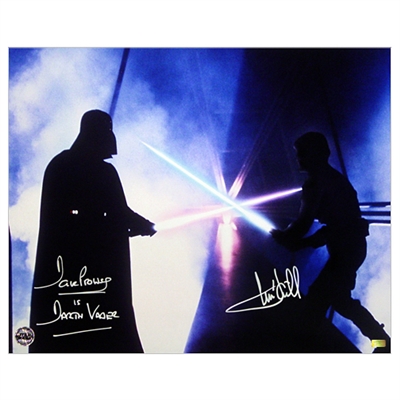 Mark Hamill and David Prowse Autographed Star Wars: The Empire Strikes Back 16x20 Battle Photo