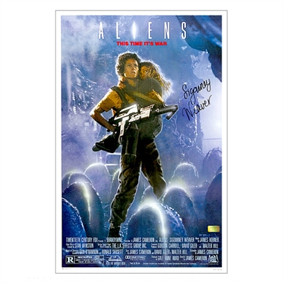 Sigourney Weaver Autographed 16×24 Aliens Poster