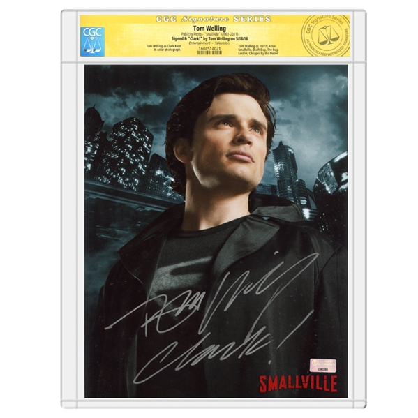 Tom Welling Autographed Smallville Clark Kent 8x10 Photo * CGC Signature Series with Clark Inscription