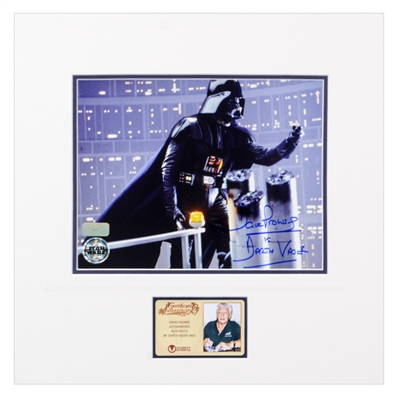 David Prowse Autographed 1980 Star Wars The Empire Strikes Back Darth Vader on Gantry 8x10 Matted Photo