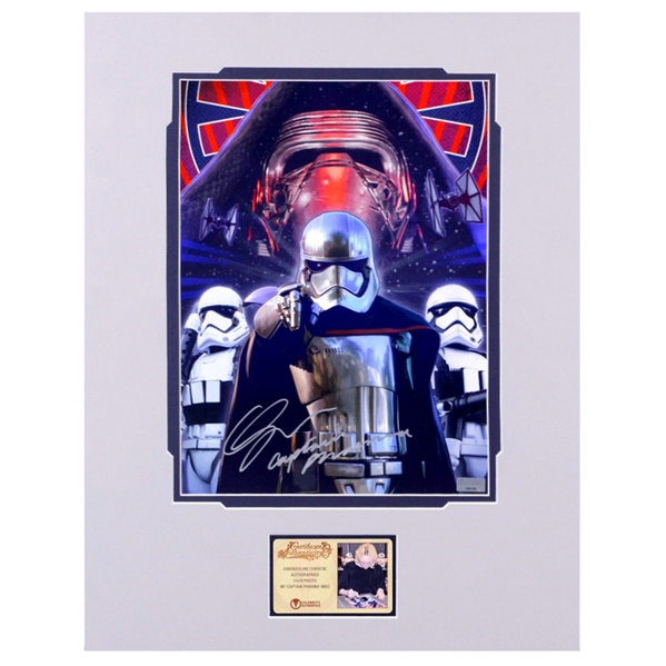 Gwendoline Christie Autographed Disney Exclusive Star Wars First Order Captain Phasma 11x15 Matted Photo with Captain Phasma Inscription