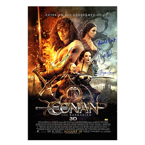 Jason Momoa, Rachel Nichols, Rose McGowan and Stephen Lang Autographed 27×40 Conan the Barbarian Original Movie Poster