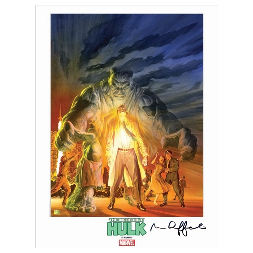 Mark Ruffalo Autographed 18×24 Alex Ross Hulk 1 Cover Artwork Photo