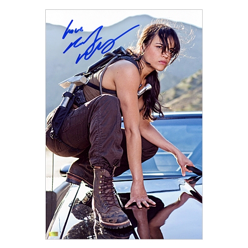 Michelle Rodriguez Autographed Fast and Furious 16×24 Action Photo