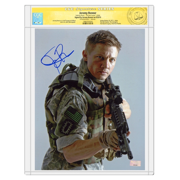 Jeremy Renner Autographed Hurt Locker 8×10 William James Photo *CGC Signature Series