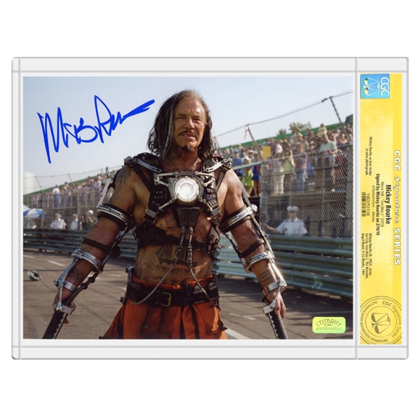 Mickey Rourke Autographed 2010 Iron Man 2 Whiplash 8x10 Photo * CGC Signature Series