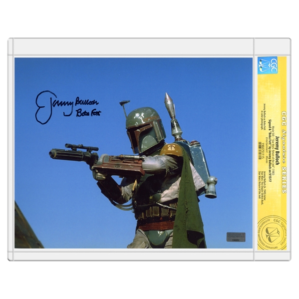 Jeremy Bulloch Autographed Star Wars Boba Fett Action 8x10 Photo *CGC Signature Series