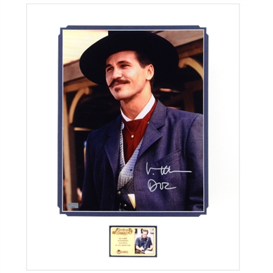 Val Kilmer Autographed 1993 Tombstone Doc Holliday 11x14 Matted Photo W/ Doc Inscription