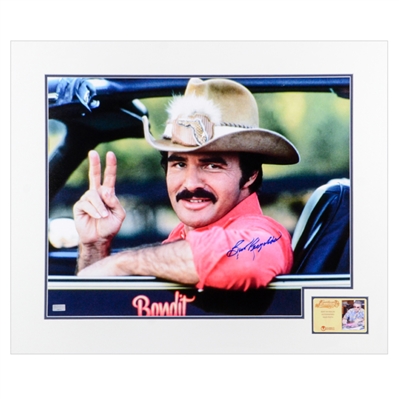 Burt Reynolds Autographed 16×20 Smokey and The Bandit Matted Photo