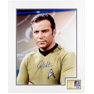 William Shatner Autographed 16x20 Classic Star Trek Matted Photo