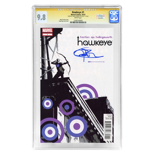 Jeremy Renner Autographed Marvel Hawkeye #1 CGC SS 9.8 (mint)