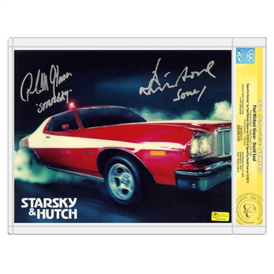 David Soul and Paul Michael Glaser Autographed 8×10 Starsky and Hutch Torino Photo * CGC Signature Series