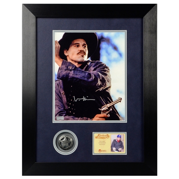 Val Kilmer Autographed 8×10 Tombstone Doc Holliday Framed Photo with Limited Edition Tombstone Collectors Pin  