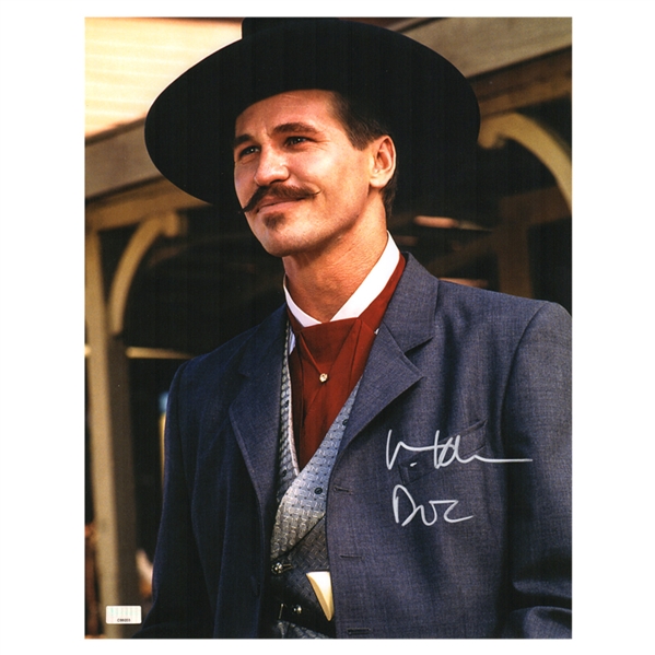 Val Kilmer Autographed Doc Holliday 11×14 Photo with Doc Inscription 