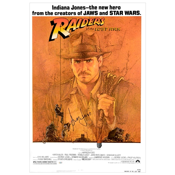 Harrison Ford Autographed Indiana Jones Raiders of the Lost Ark The New Hero 27x40 Single-Sided Movie Poster