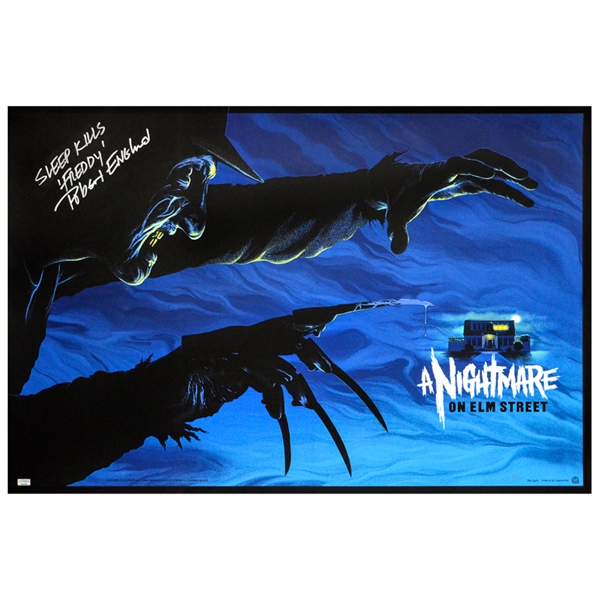 Robert Englund Autographed A Nightmare on Elm Street 24x36 Mondo Poster with Sleep Kills - Freddy Inscriptions