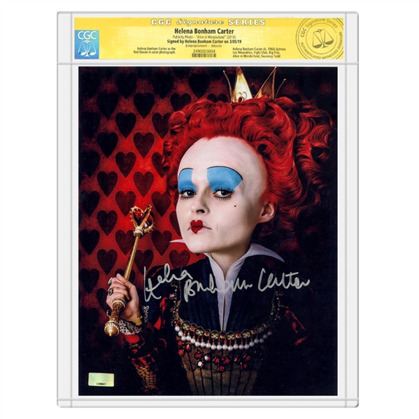 Helena Bonham Carter Autographed Alice in Wonderland The Red Queen 8x10 Photo * CGC Signature Series