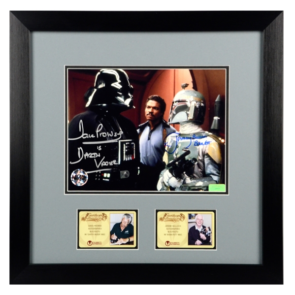 David Prowse, Jeremy Bulloch Autographed Star Wars: The Empire Strikes Back Cloud City 8x10 Framed Photo