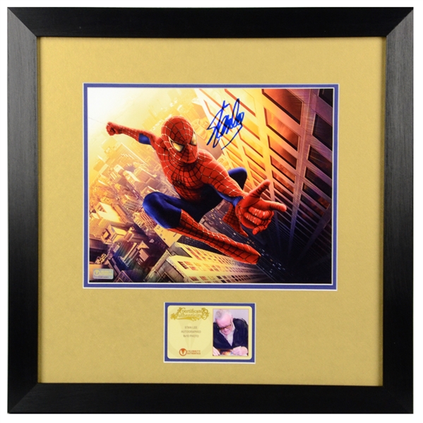 Stan Lee Autographed The Amazing Spider-Man 8x10 Framed Photo