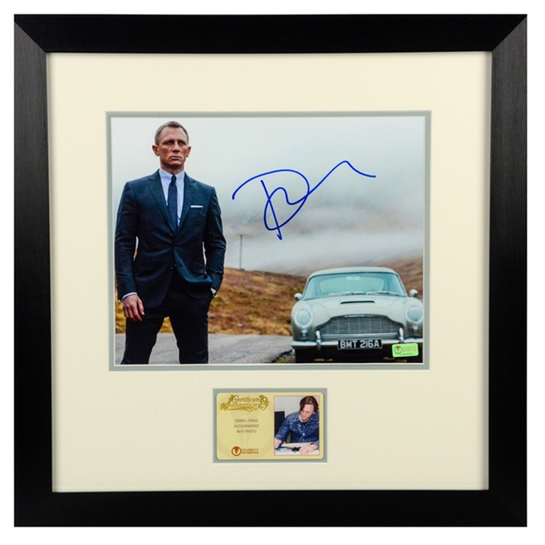 Daniel Craig Autographed James Bond DB5 Drive 8x10 Framed Photo