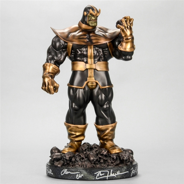 Josh Brolin, Chris Evans, Don Cheadle, Jeremy Renner, Zoe Saldana Autographed Thanos Faux Bronze Statue - ONLY ONE!