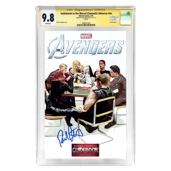 Paul Bettany Autographed 2016 Guidebook to the Marvel Cinematic Universe CGC Signature Series 9.8 Mint