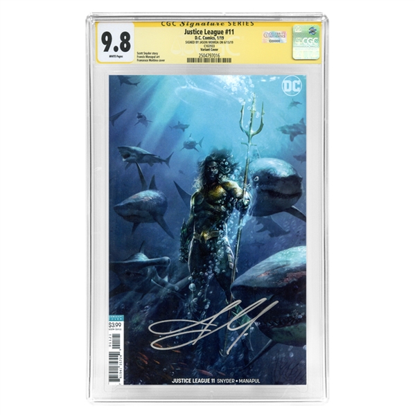 Jason Momoa Autographed 2019 Justice League #11 CGC Signature Series 9.8 Mint