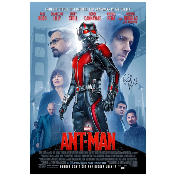 Paul Rudd Autographed 2015 Ant-Man Original 27x40 Double-Sided Movie Poster