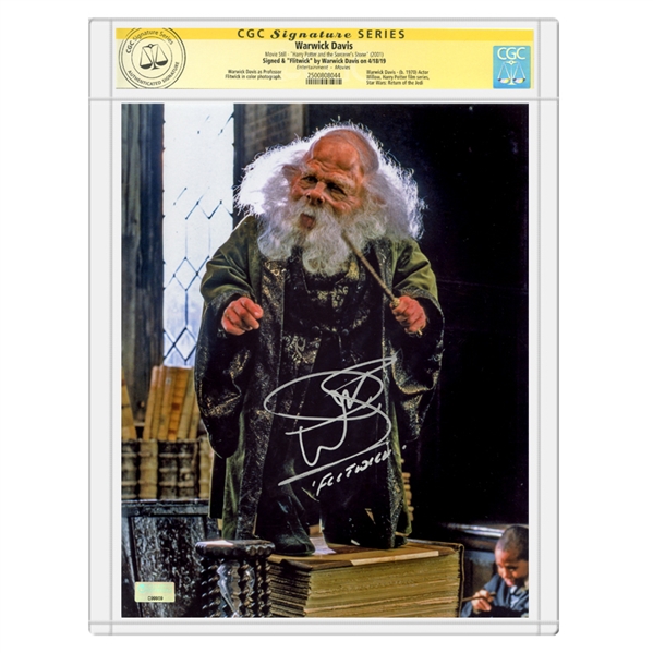 Warwick Davis Autographed Harry Potter Professor Flitwick 8x10 Photo * CGC Signature Series