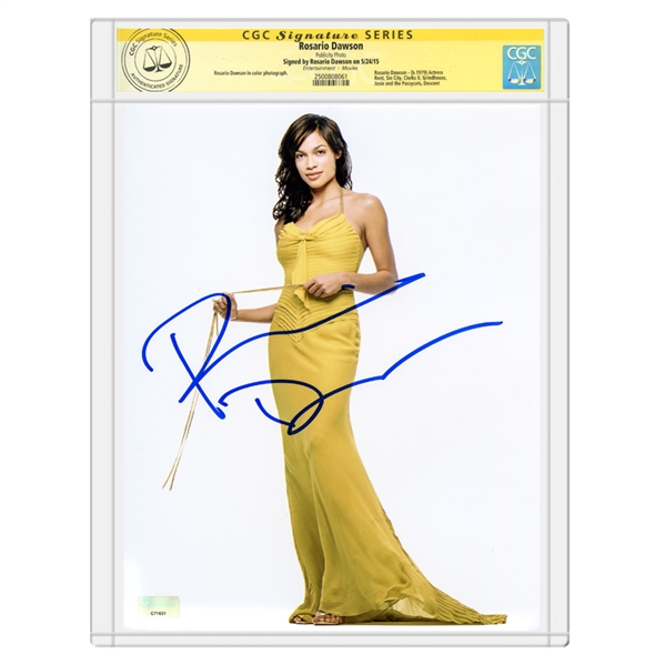 Rosario Dawson Autographed Evening Gown 8x10 Photo * CGC Signature Series