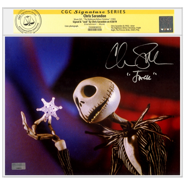 Chris Sarandon Autographed 1993 The Nightmare Before Christmas Jack Skellington 8x10 Photo * CGC Signature Series