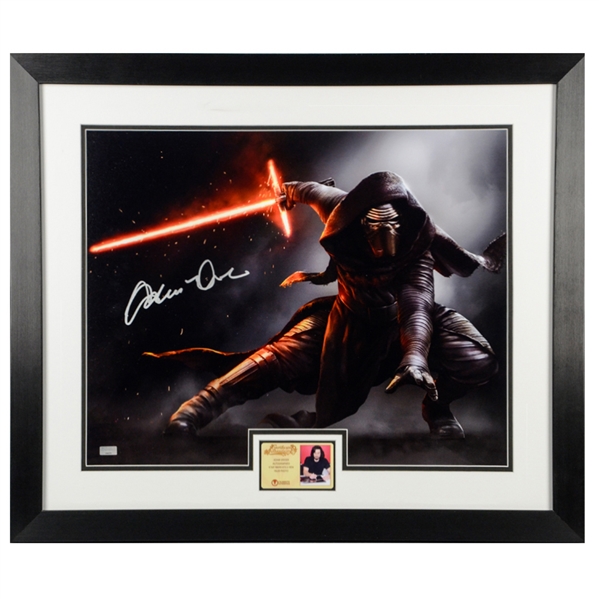 Adam Driver Autographed Star Wars: The Force Awakens Kylo Ren Jedi Killer 16x20 Framed Photo