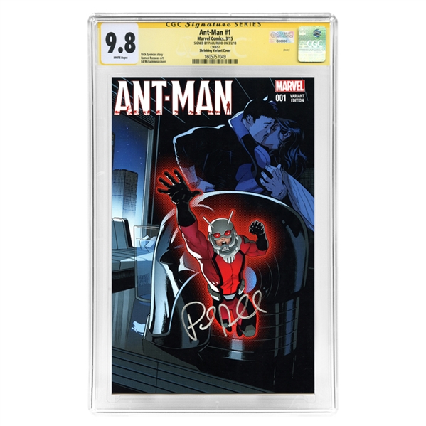 Paul Rudd Autographed 2015 Ant-Man #1 Shrinking Variant Cover CGC Signature Series 9.8