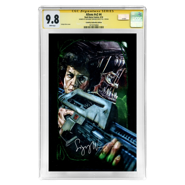 Sigourney Weaver Autographed Aliens #4 Celebrity Authentics Variant Cover CGC Signature Series 9.8 Comic