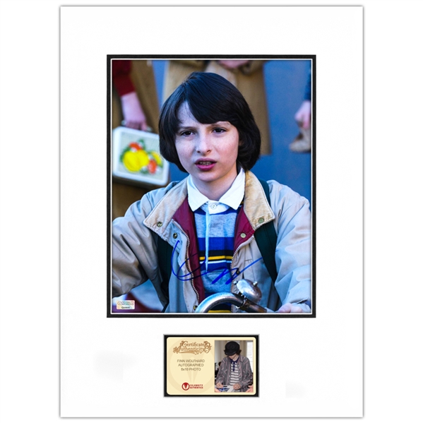Finn Wolfhard Autographed Stranger Things Mike 8×10 Matted Photo