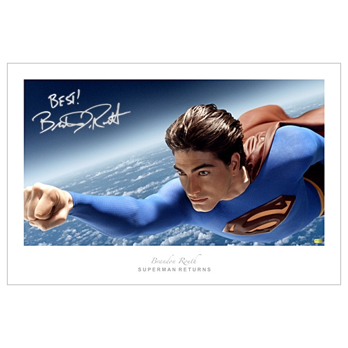 Brandon Routh Autographed Superman Returns Soaring 20×30 Fine Art Photo